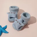 Meias em algodão com desenho floral e animais fofos em 3D para bebê/criança pequena Azul Claro