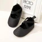 Baby / Toddler Solid Color Crisscross Slip-on Prewalker Shoes Black
