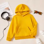 Kid Boy/Kid Girl Fleece Lined Solid Pocket Design Hoodie Sweatshirt Ginger