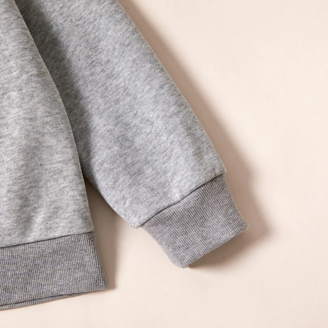 Kid Boy/Kid Girl Fleece Lined Solid Pocket Design Hoodie Sweatshirt Grey big image 1