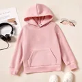 Kid Boy/Kid Girl Fleece Lined Solid Pocket Design Hoodie Sweatshirt  image 1
