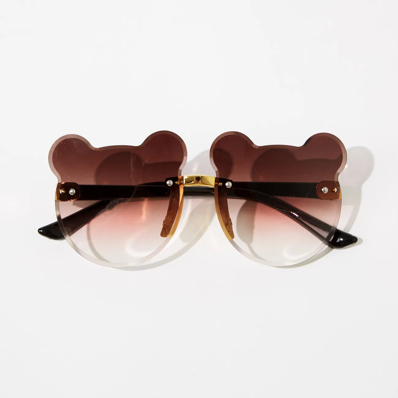 Baby / Toddler / Kid Cartoon Cat Ears Rimless Decorative Glasses (With Glasses Case) Brown big image 1