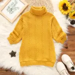 Toddler Girl Turtleneck Cable Knit Long-sleeve Sweater Dress Ginger