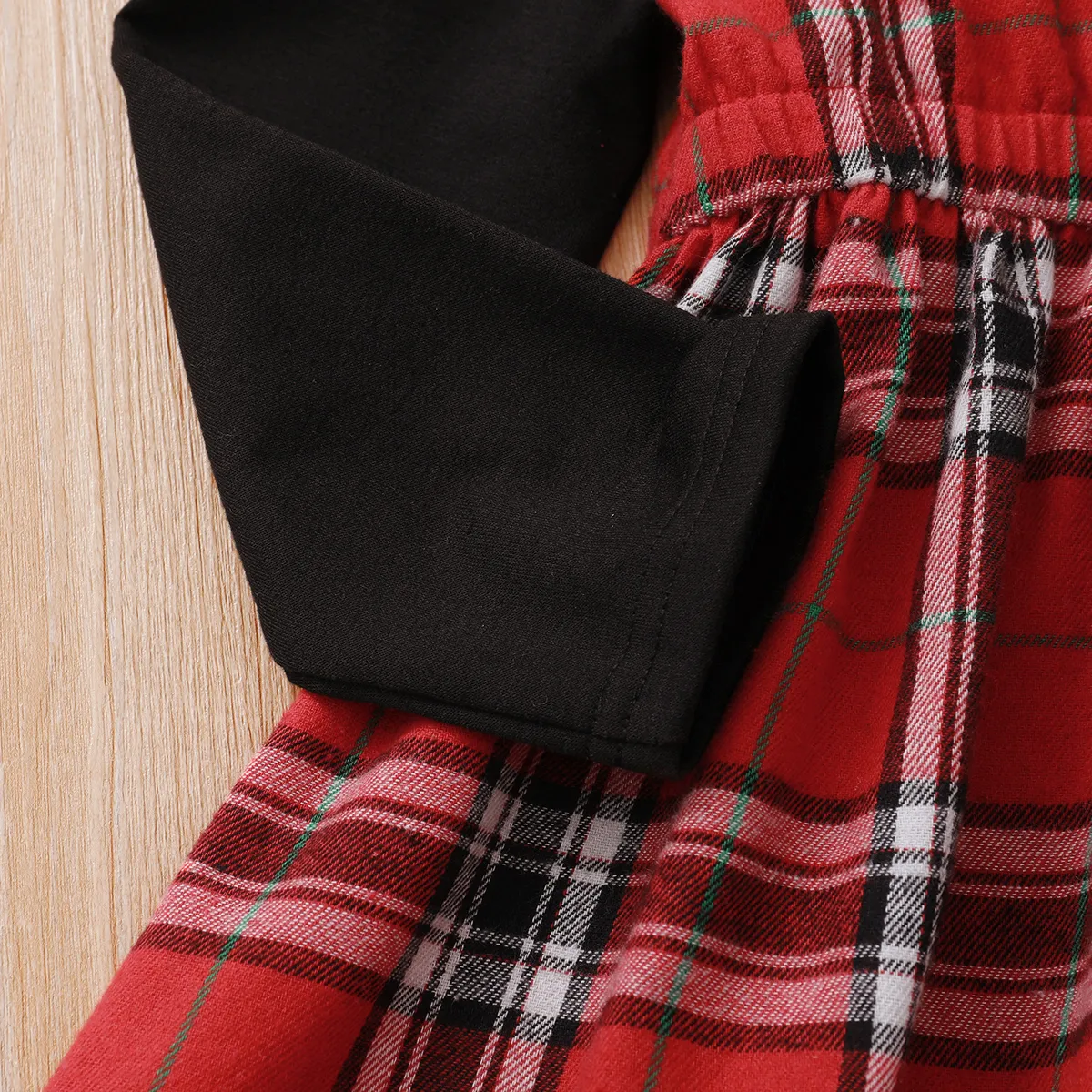 Natal Criança Menina Com capuz Quadrados Vestidos  image 3