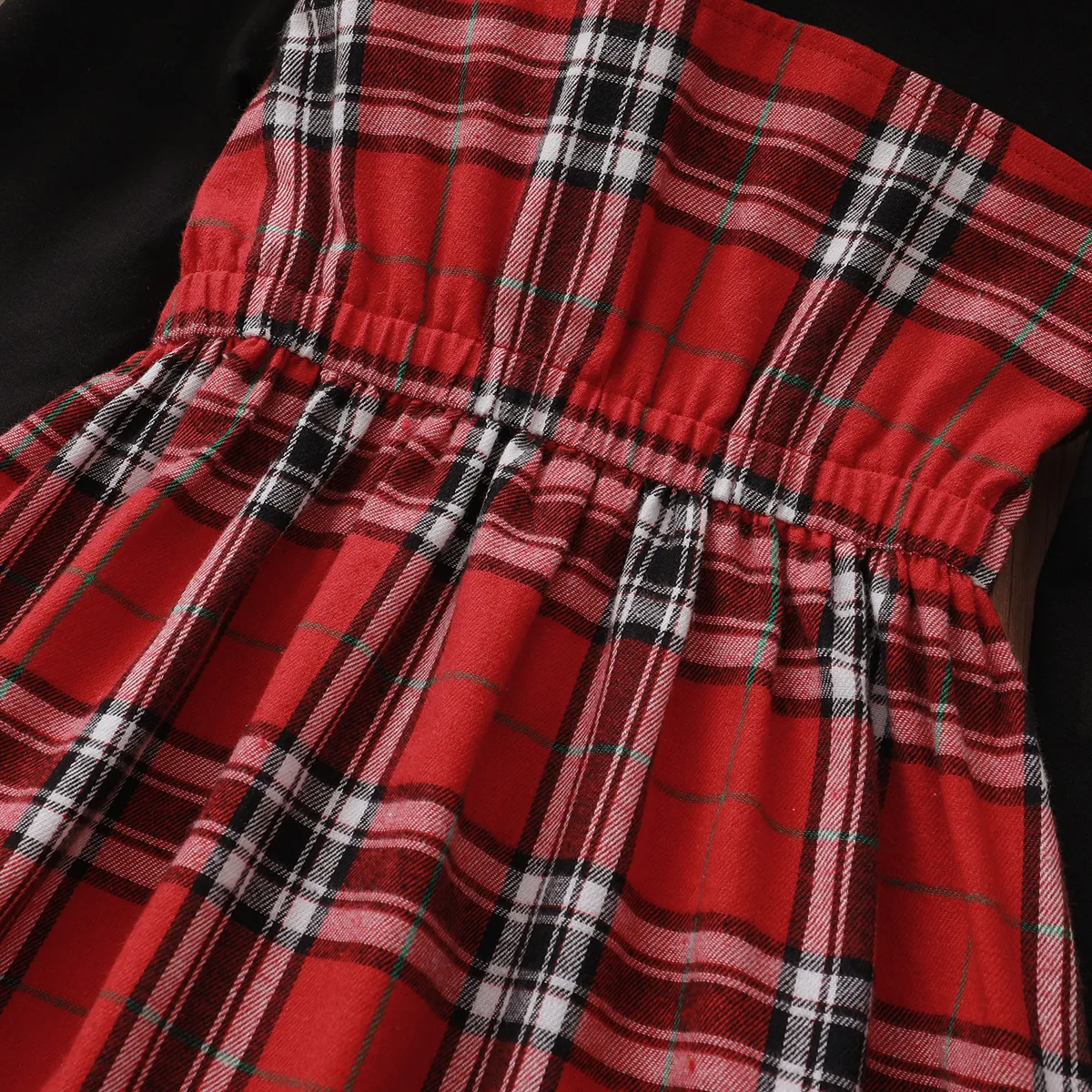 Natal Criança Menina Com capuz Quadrados Vestidos  image 4