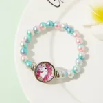 bracelet de perles colorées de licorne de dessin animé pour tout-petits Bleu Clair