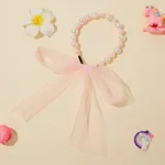 Pearl Streamer Long Ribbon Headband for Girls Pink