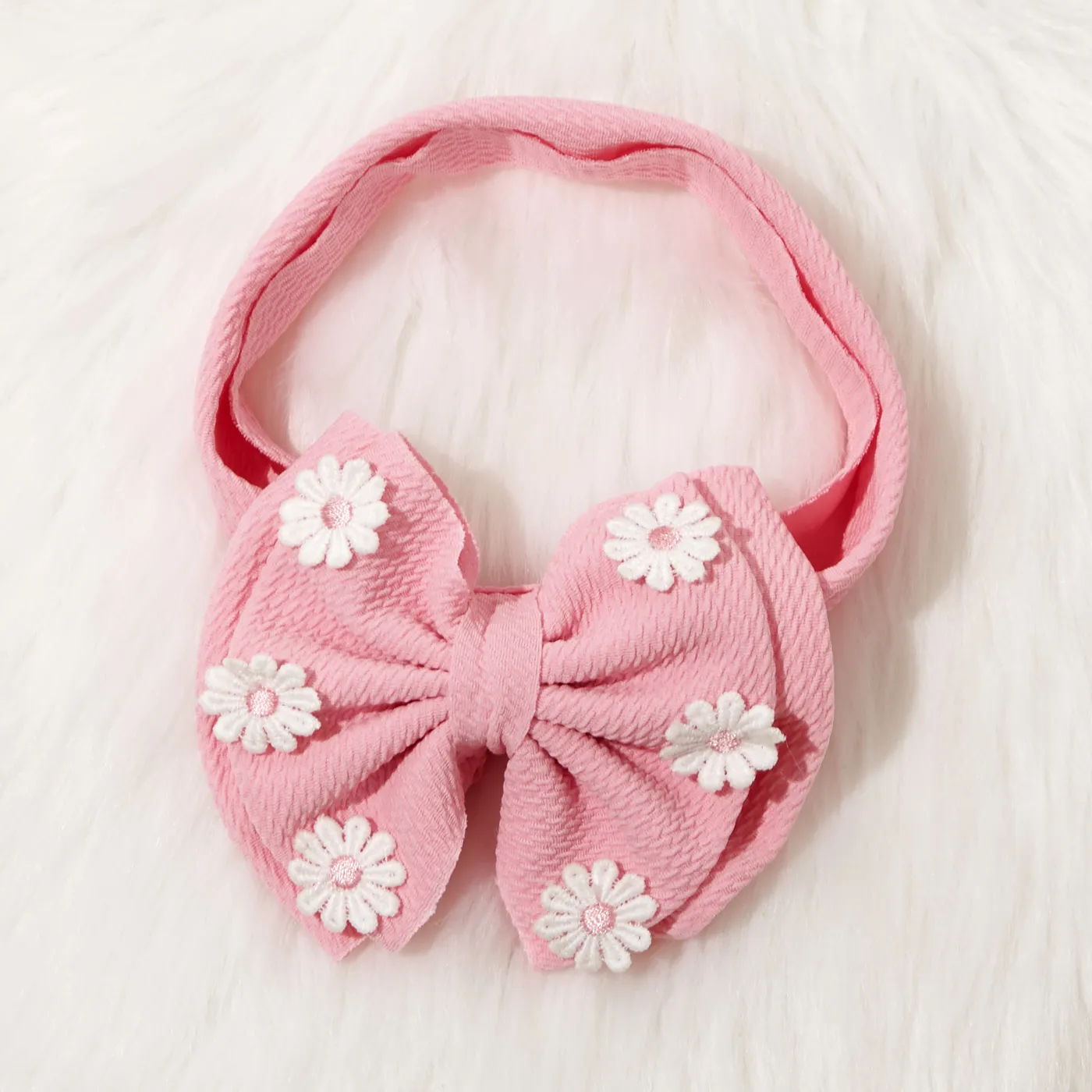 tiara de cor sólida com decoração margarida para meninas Rosa image 3