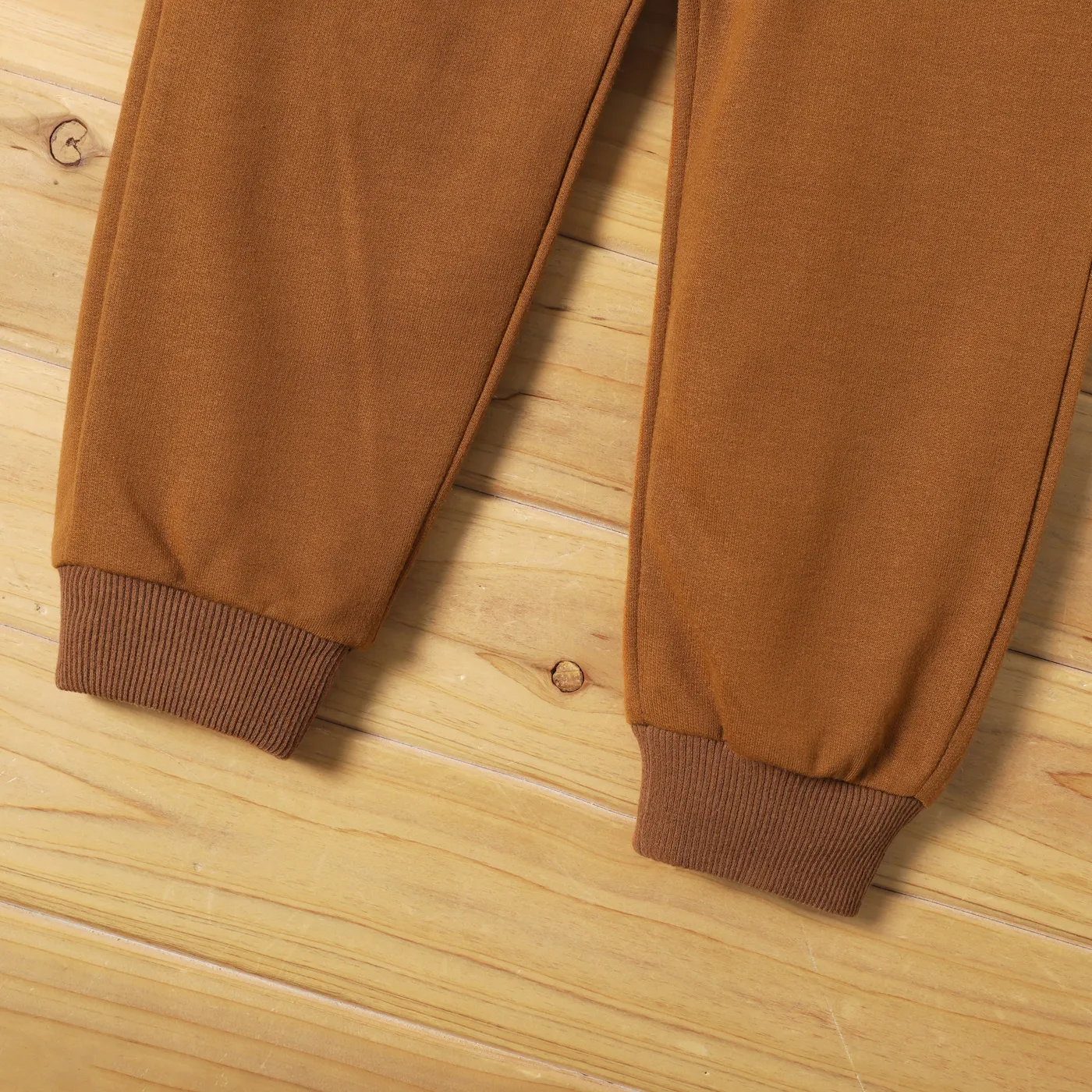 Toddler Boy Solid Color Casual Joggers Pants Sporty Sweatpants for Spring and Autumn Khaki image 4