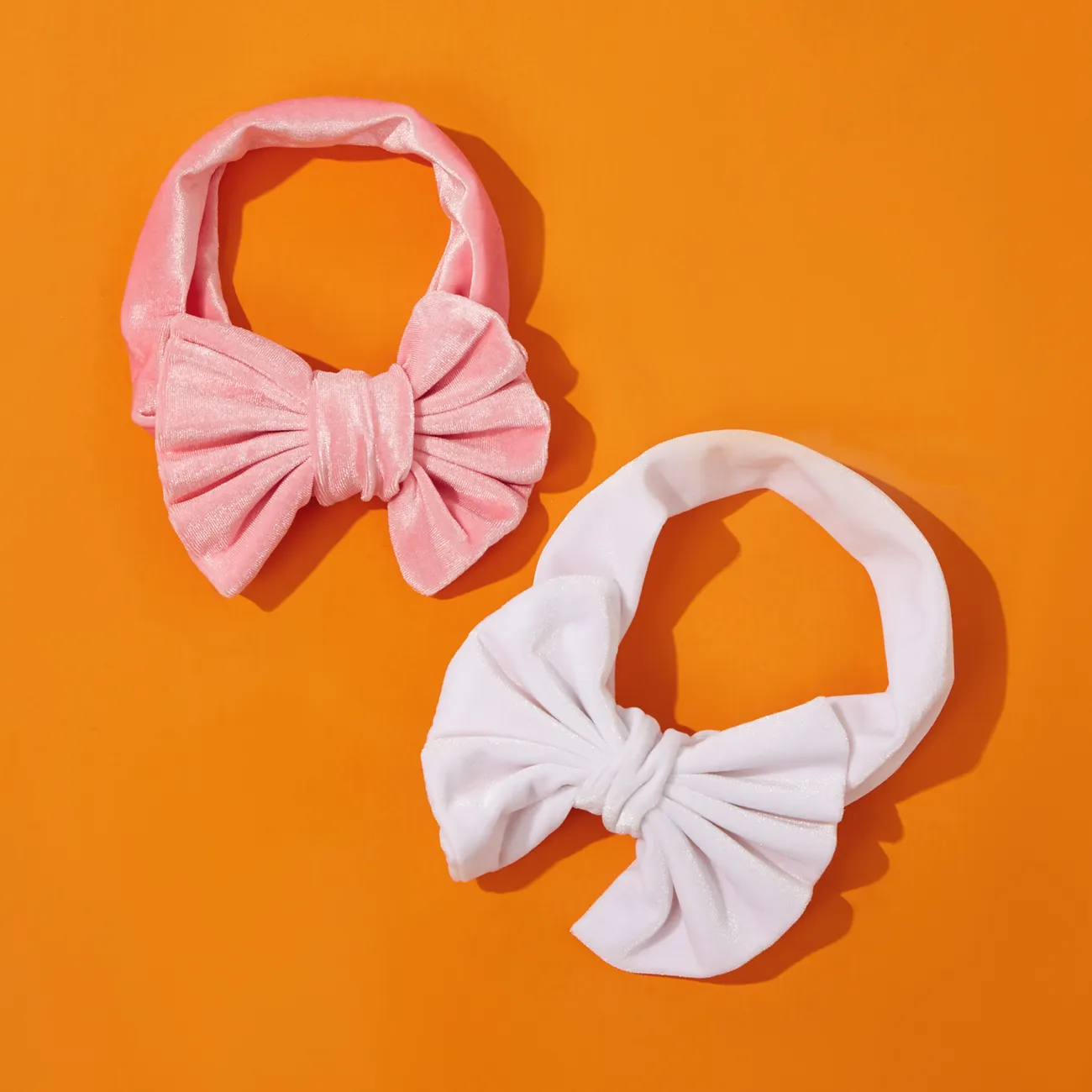 einfarbige Bowknot-Stirnbänder für Mädchen Rosengold big image 1
