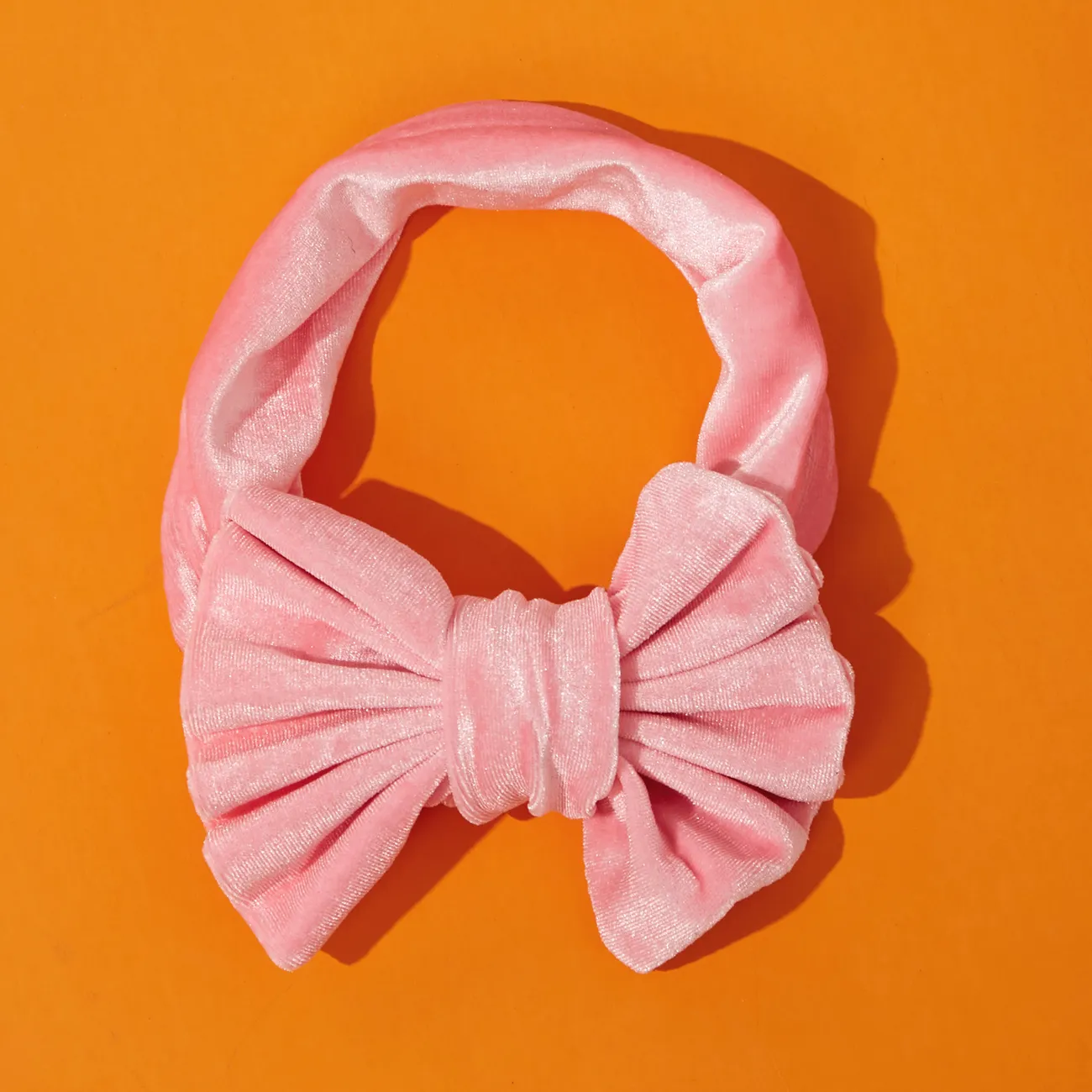 einfarbige Bowknot-Stirnbänder für Mädchen rosa big image 1