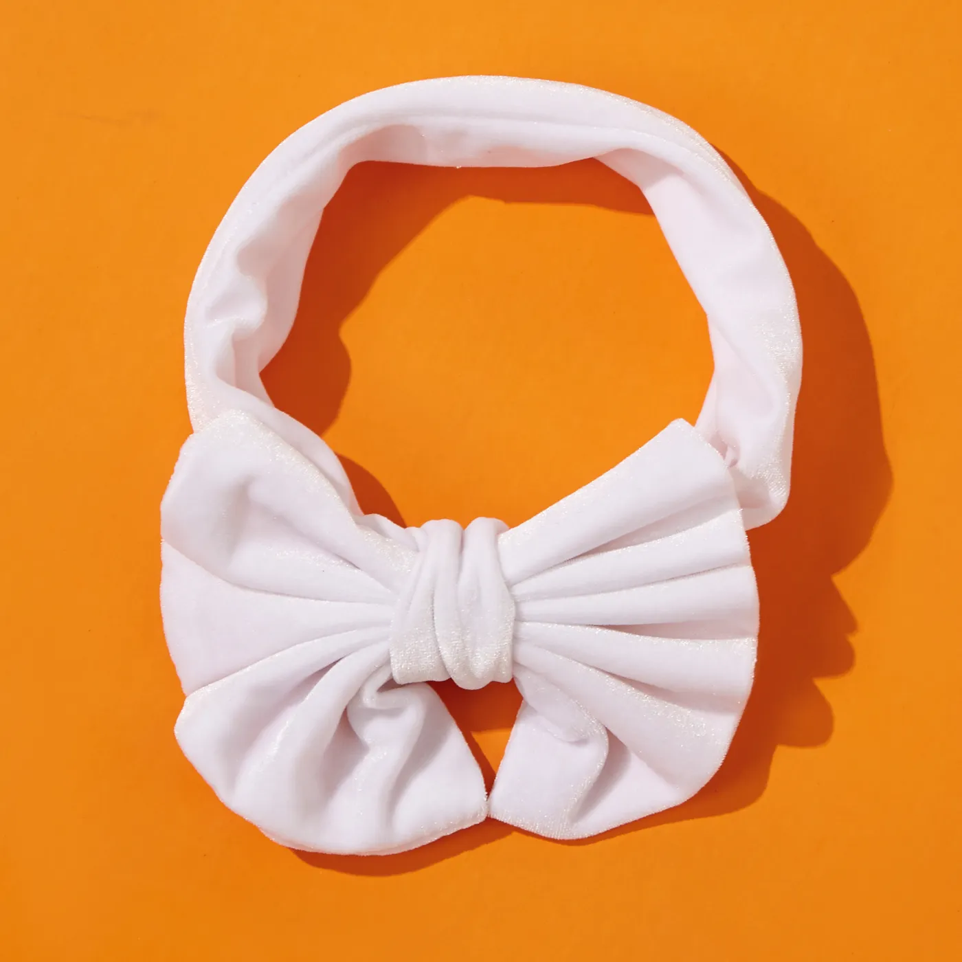 Solid Color Bowknot Headbands for Girls White