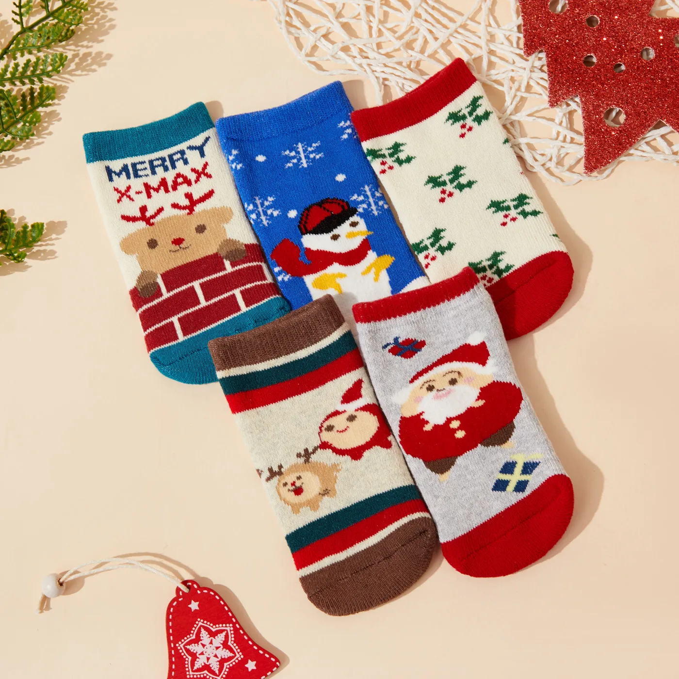 5-pack Christmas Baby / Toddler Winter Thick Terry Non-slip Socks  image 5