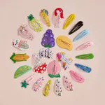 25-pcs Cute Candy Color Cartoon Design Hair Clips for Girls Color-B