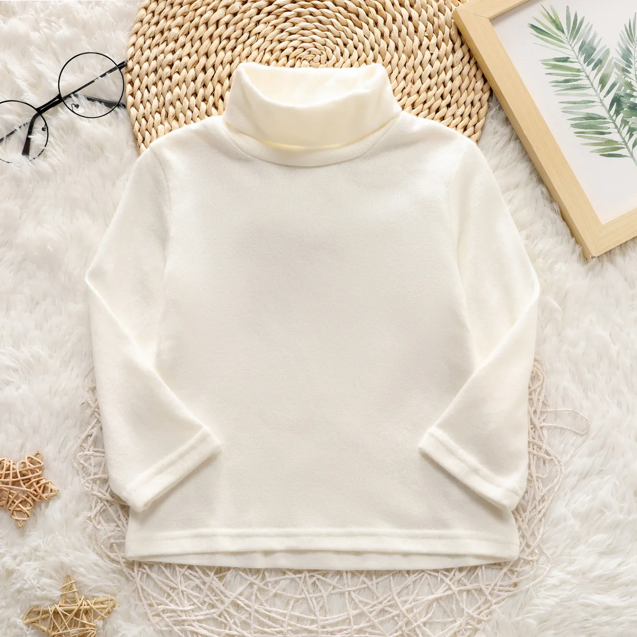 Toddler Girl/Boy Turtleneck Cashmere Solid Knit Sweater