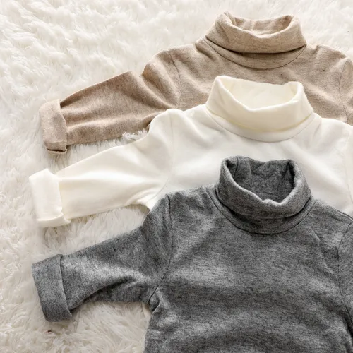 Toddler Girl/Boy Turtleneck Cashmere Solid Knit Sweater