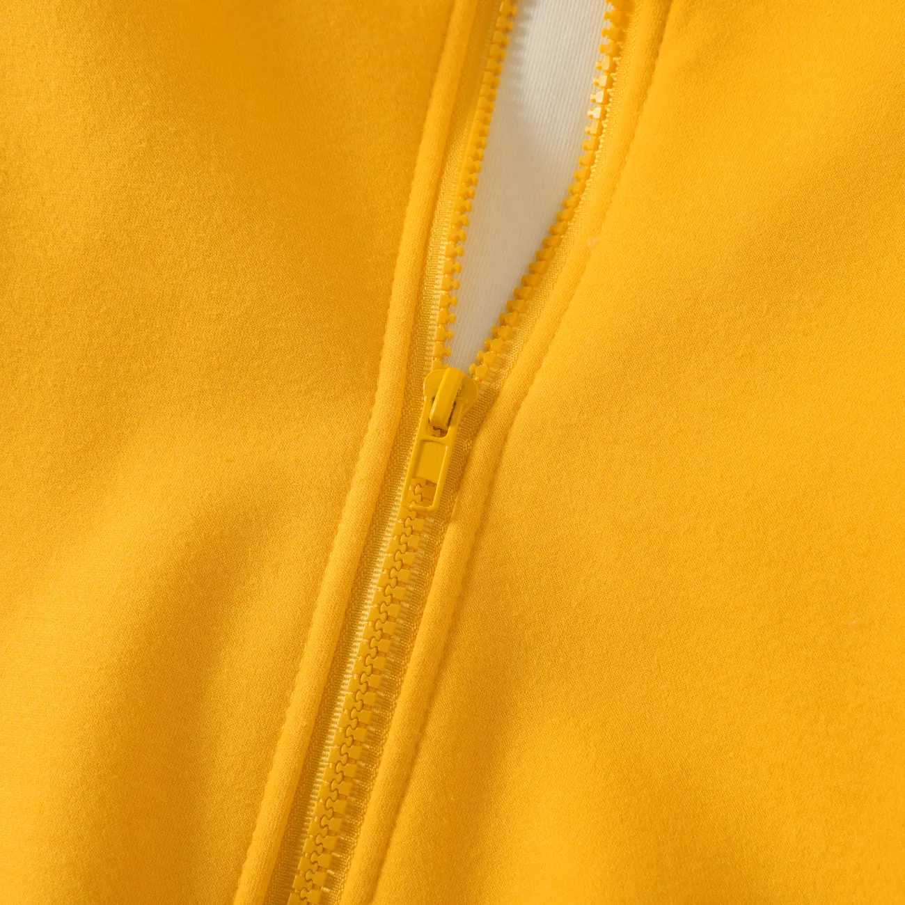 Kid Boy/Kid Girl Fleece Lined Zipper Hooded Jacket Sweatshirt Yellow big image 1
