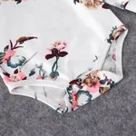 Floral Print Crewneck Drop Shoulder Long-sleeve Tops for Mom and Me  image 5