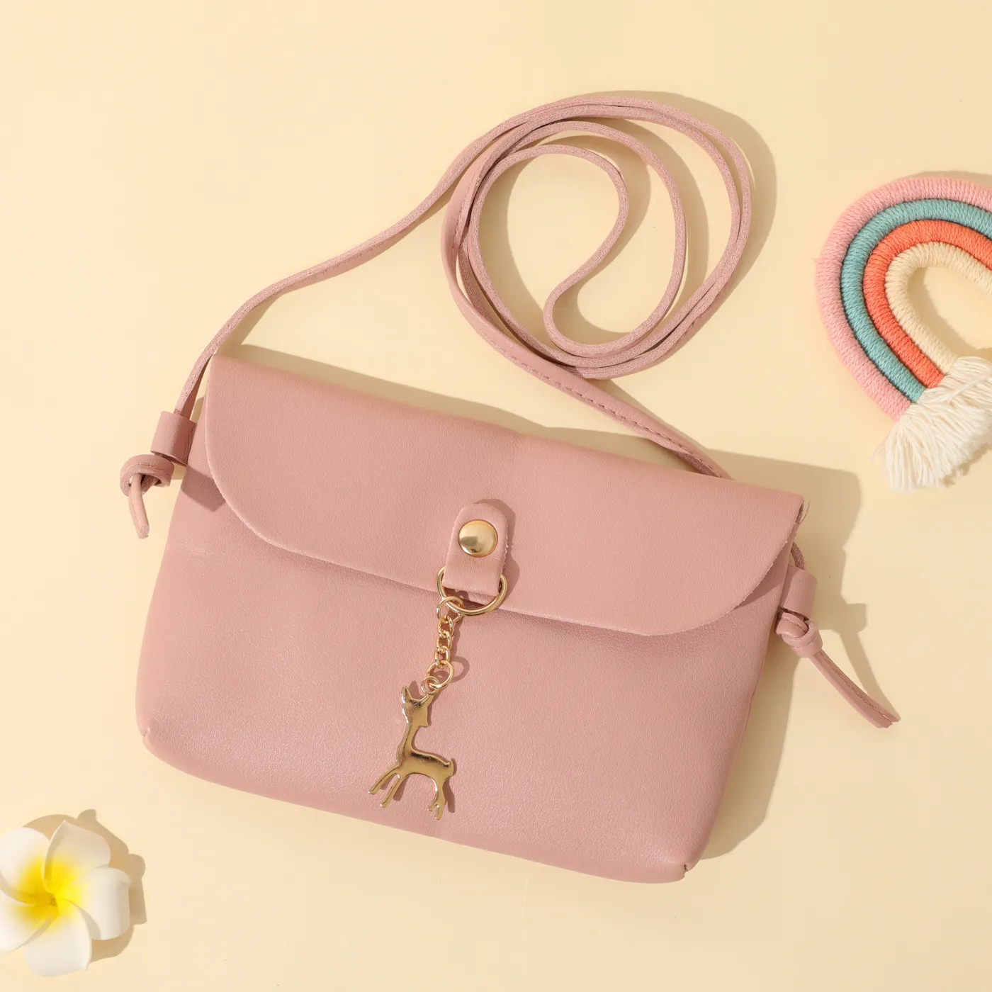 Toddler / Kid Metal Fawn Pendant Hasp Shoulder Bag Messenger Bag Coin Purse Pink big image 1