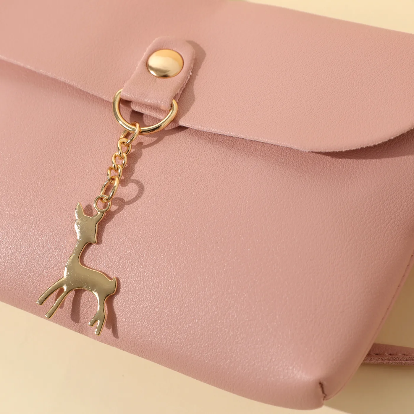 Toddler / Kid Metal Fawn Pendant Hasp Shoulder Bag Messenger Bag Coin Purse Pink image 3