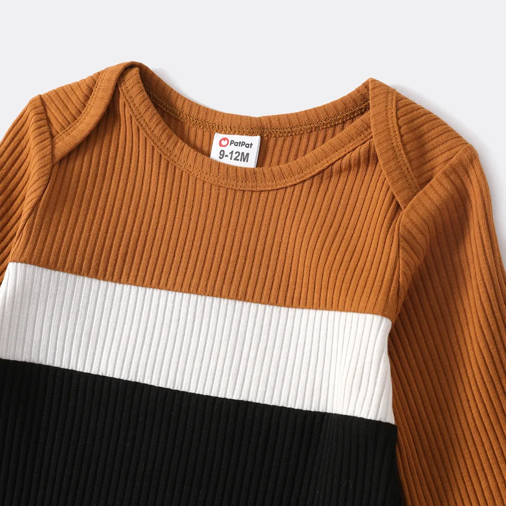 Color Block Family Matching Crewneck Long-sleeve Sweatshirts big image 3