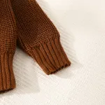 Baby Solid Long-sleeve Knitted Sweater Pullover Coffee image 5