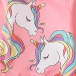 Kid Girl Unicorn Print Fleece Lined Pink Pullover Sweatshirt  image 3