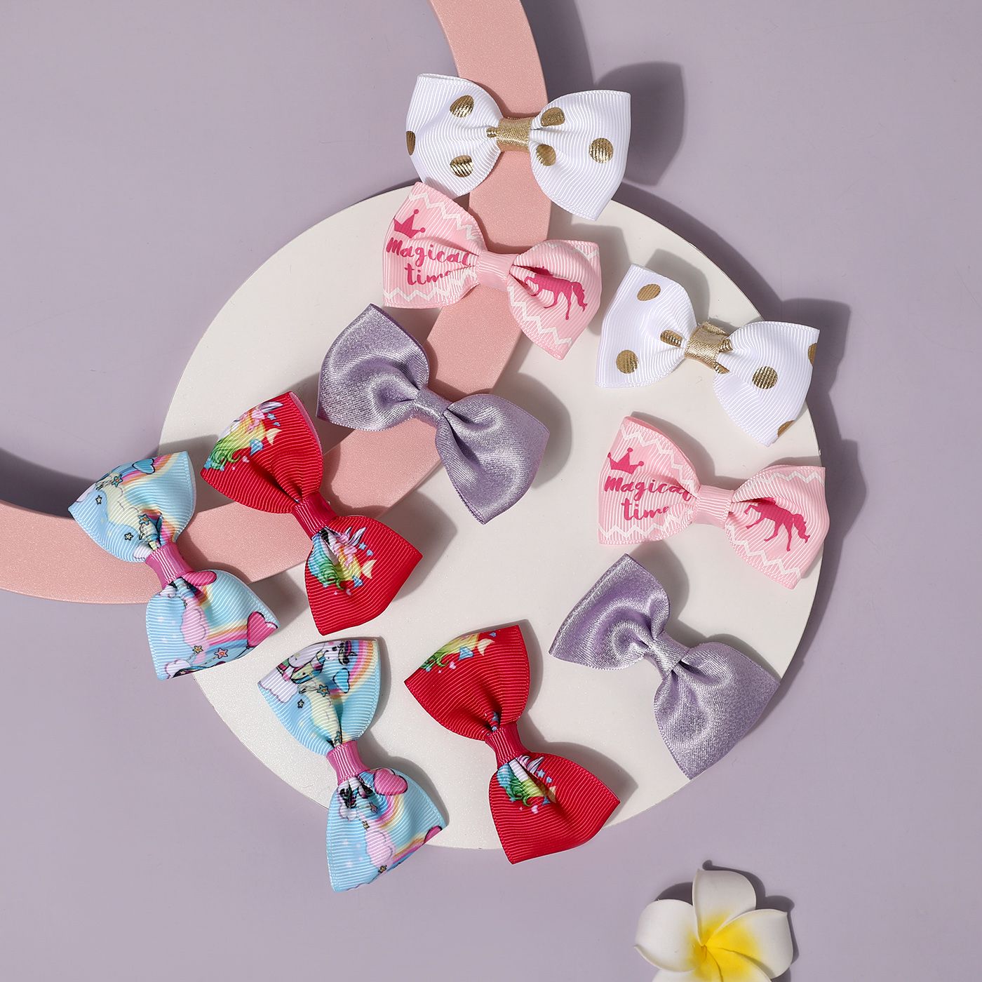 

10-pack Multicolor Print Bowknot Hair Clip for Girls