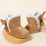 Baby / Toddler Solid Color Tie Back Breathable Fleece-lining Prewalker Shoes Khaki