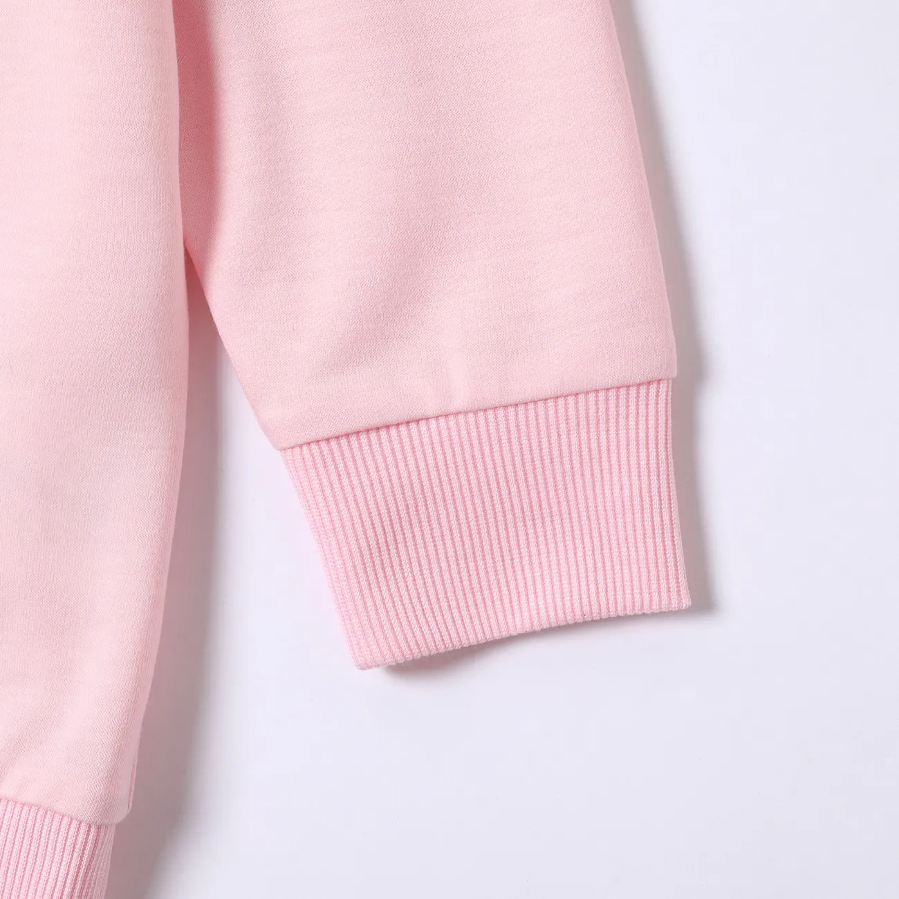 2-piece Kid Girl Letter Print One Shoulder Strap Tee and Elasticized Pants Set Pink big image 1