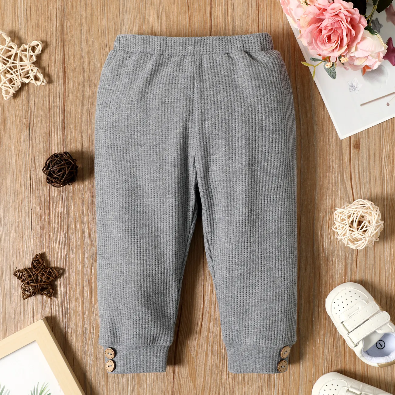 Baby Boy/Girl 95% Cotton Waffle Joggers Sweatpants