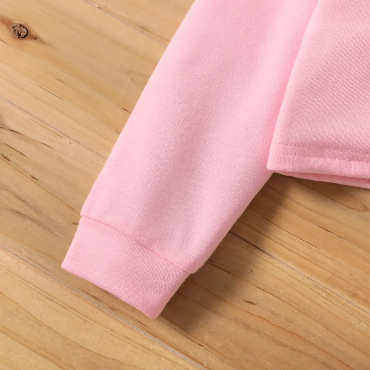 2 Stück Kleinkinder Mädchen Mit Kapuze Lässig Sweatshirt-Sets rosa big image 1