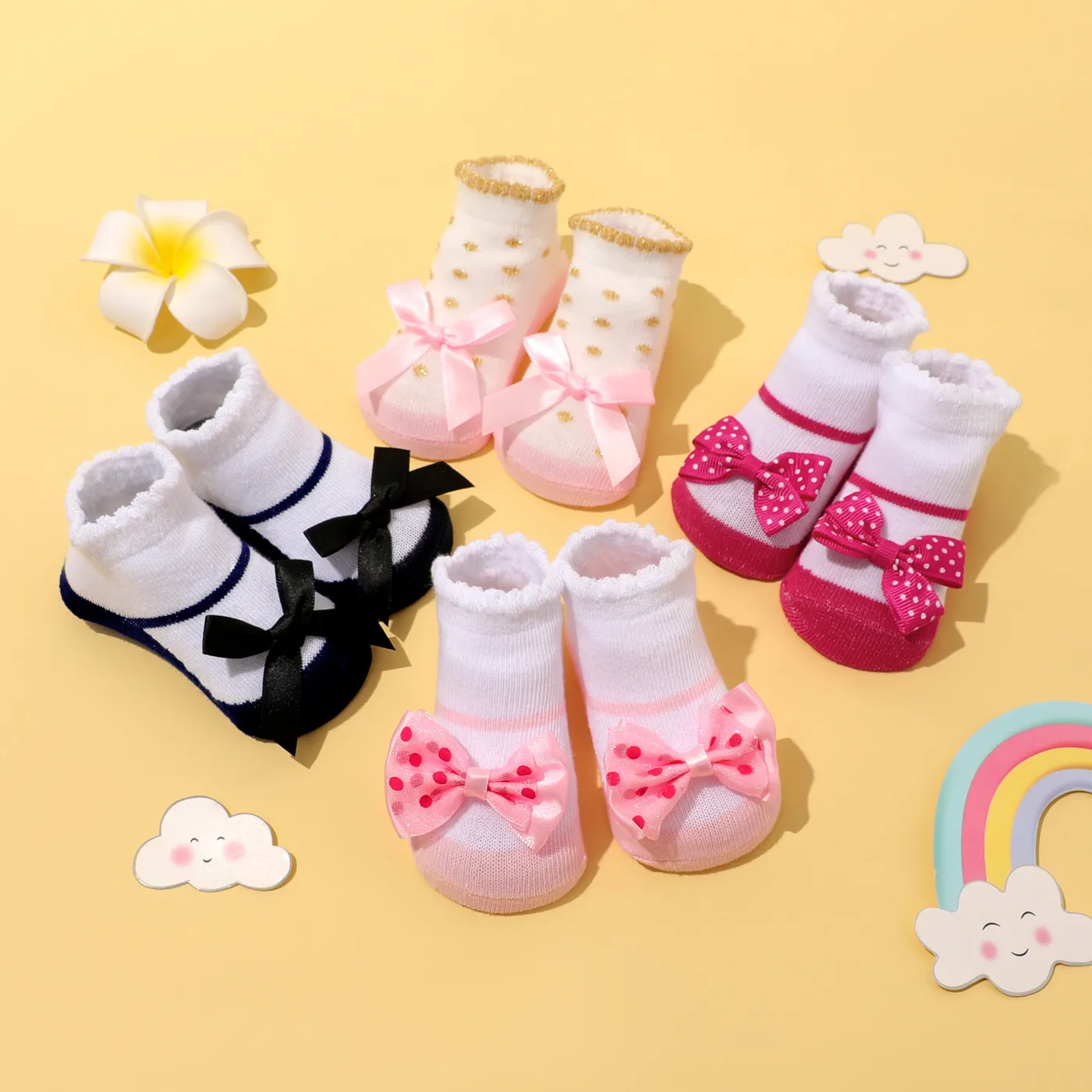 2-pack Baby Bowknot Decor Socks  image 6