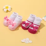 2-pack Baby Bowknot Decor Socks Red