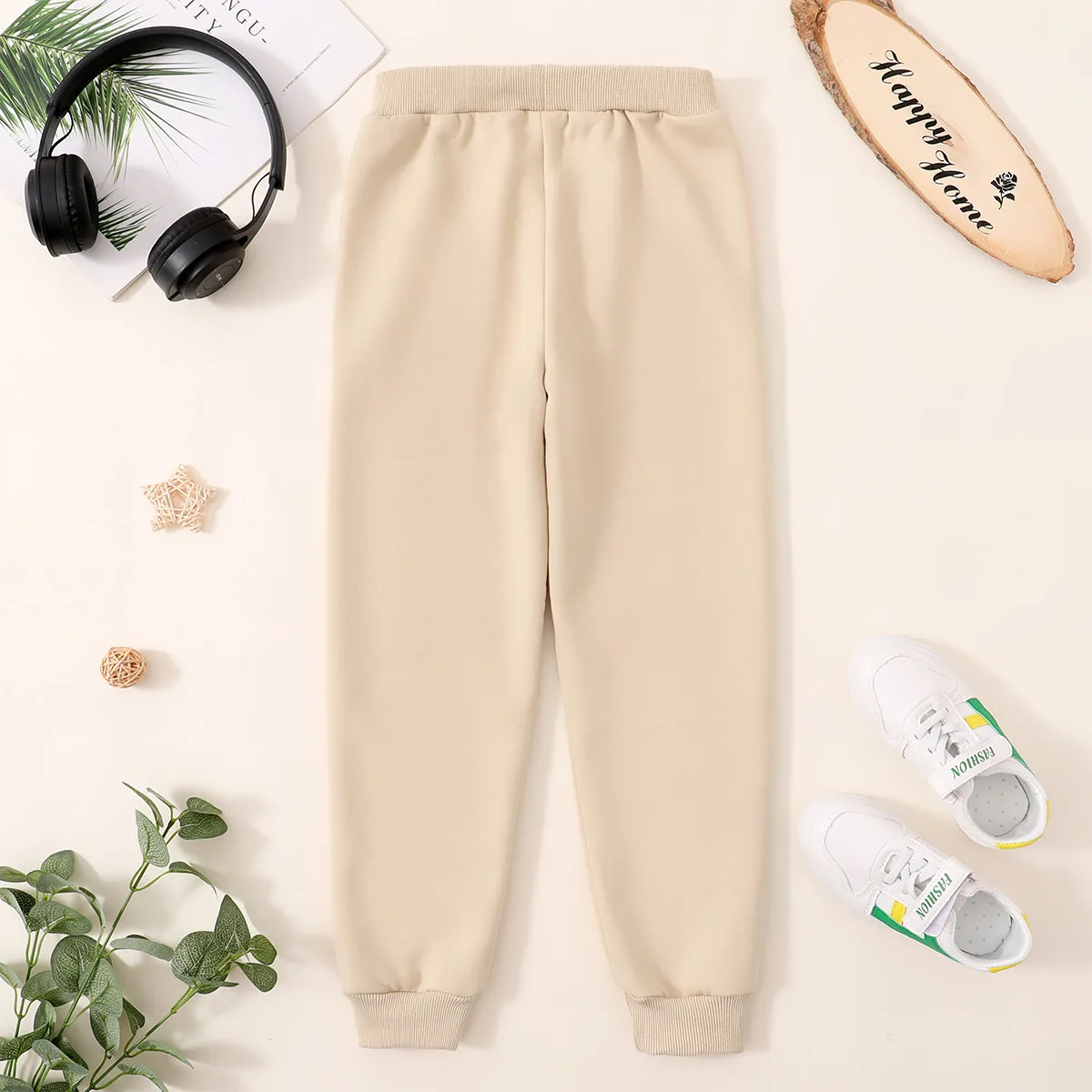 Kid Boy/Kid Girl Fleece Lined Casual Solid Color Joggers Pants  image 5
