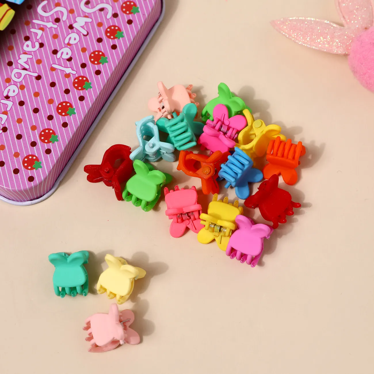 Paquete de 50 flequillo multicolor Mini Hair Claw accesorios para el cabello para niñas Color-C big image 1