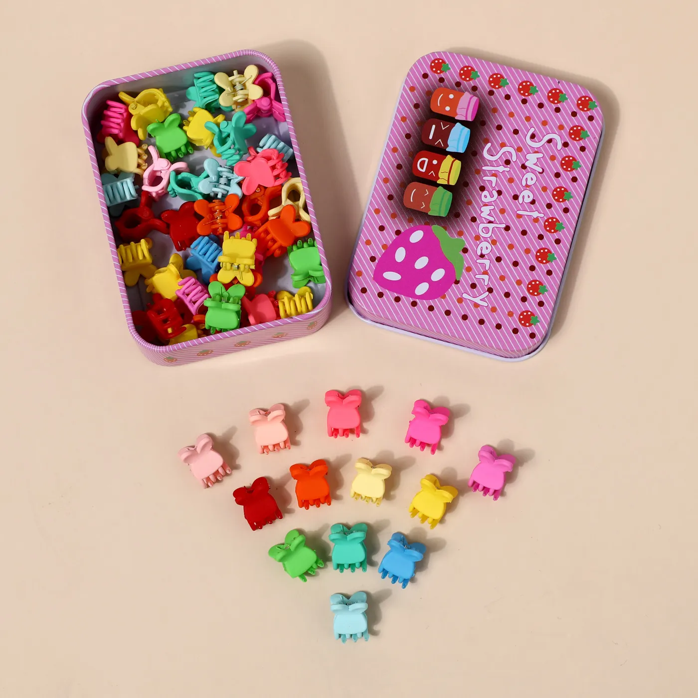 50-pack Multicolor Hair Bangs Mini Hair Claw Hair Accessories for Girls Color-C