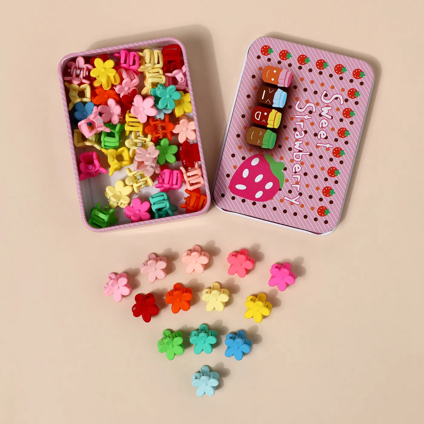 50-pack Multicolor Hair Bangs Mini Hair Claw Hair Accessories for Girls Color-B big image 1