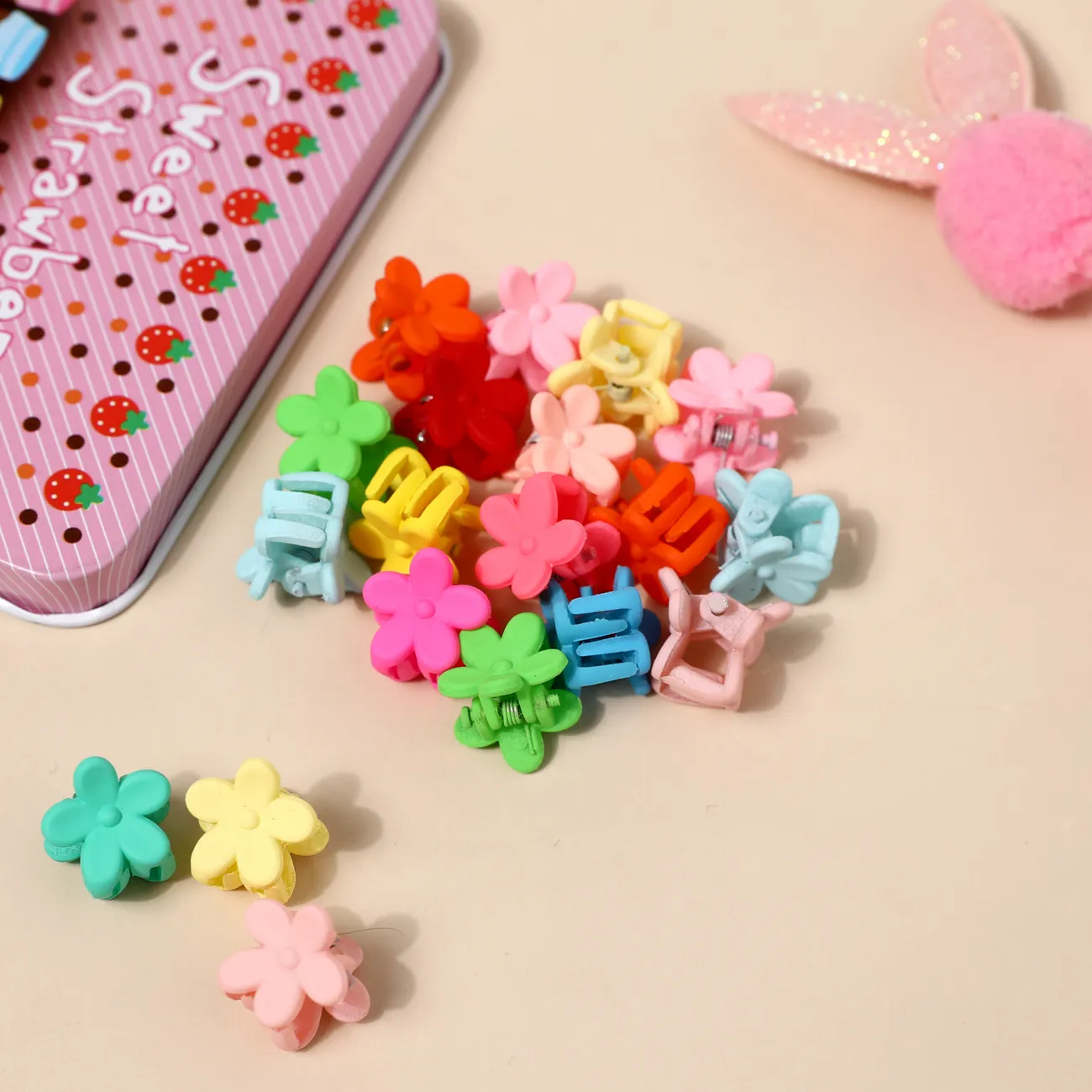 Paquete de 50 flequillo multicolor Mini Hair Claw accesorios para el cabello para niñas Color-B big image 1