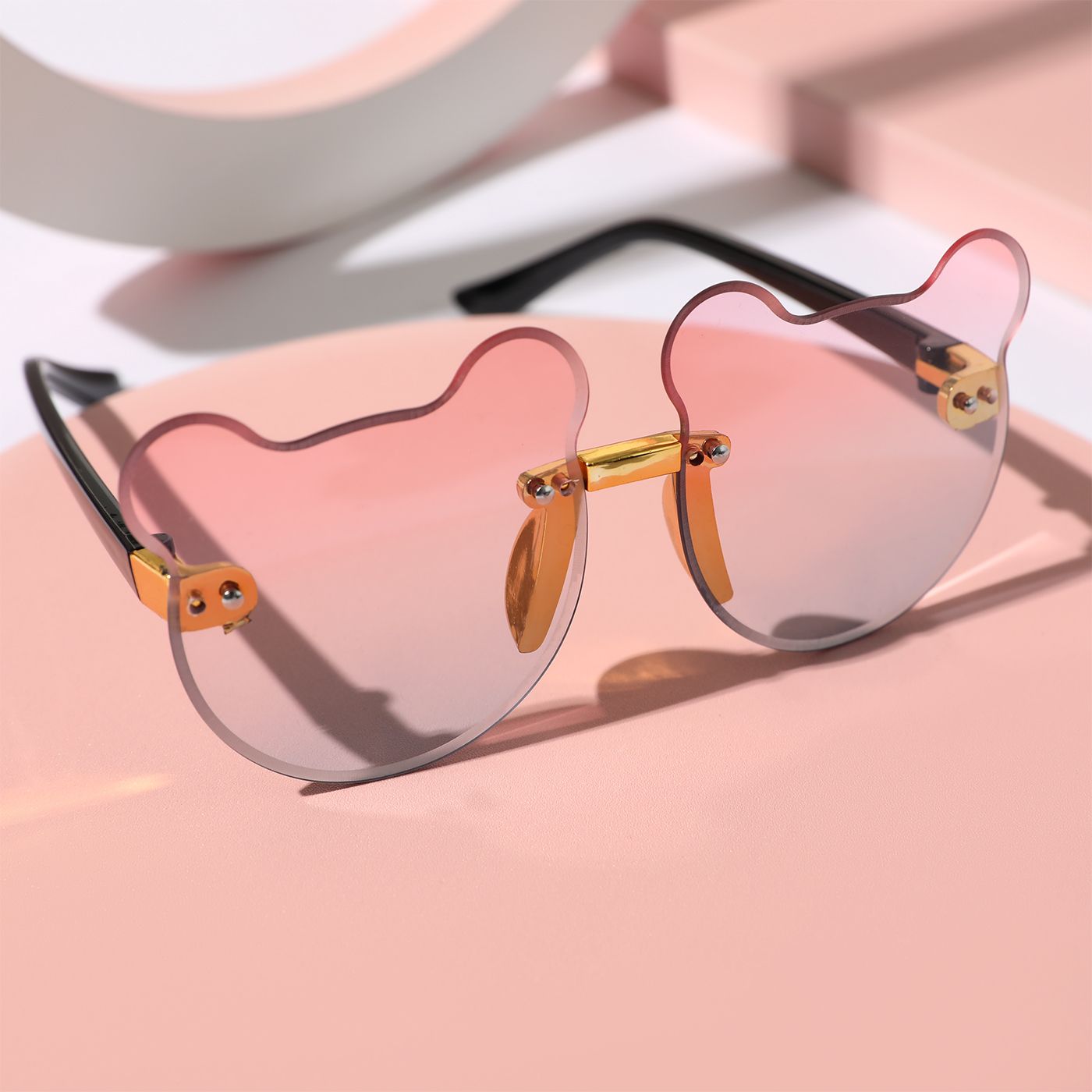 Bébés / Tout-petits / Enfants Cartoon Oreilles De Chat Lunettes Décoratives Sans Monture (avec étui à Lunettes)