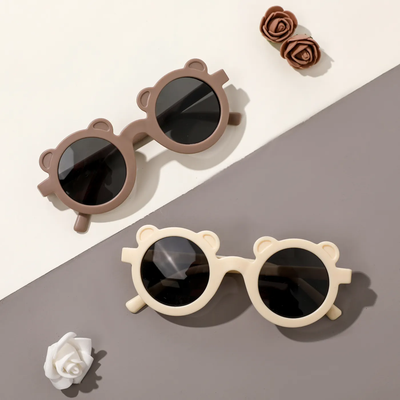 1-pack Toddler / Kid Candy Color Cartoon Bear Ears Decorative Glasses