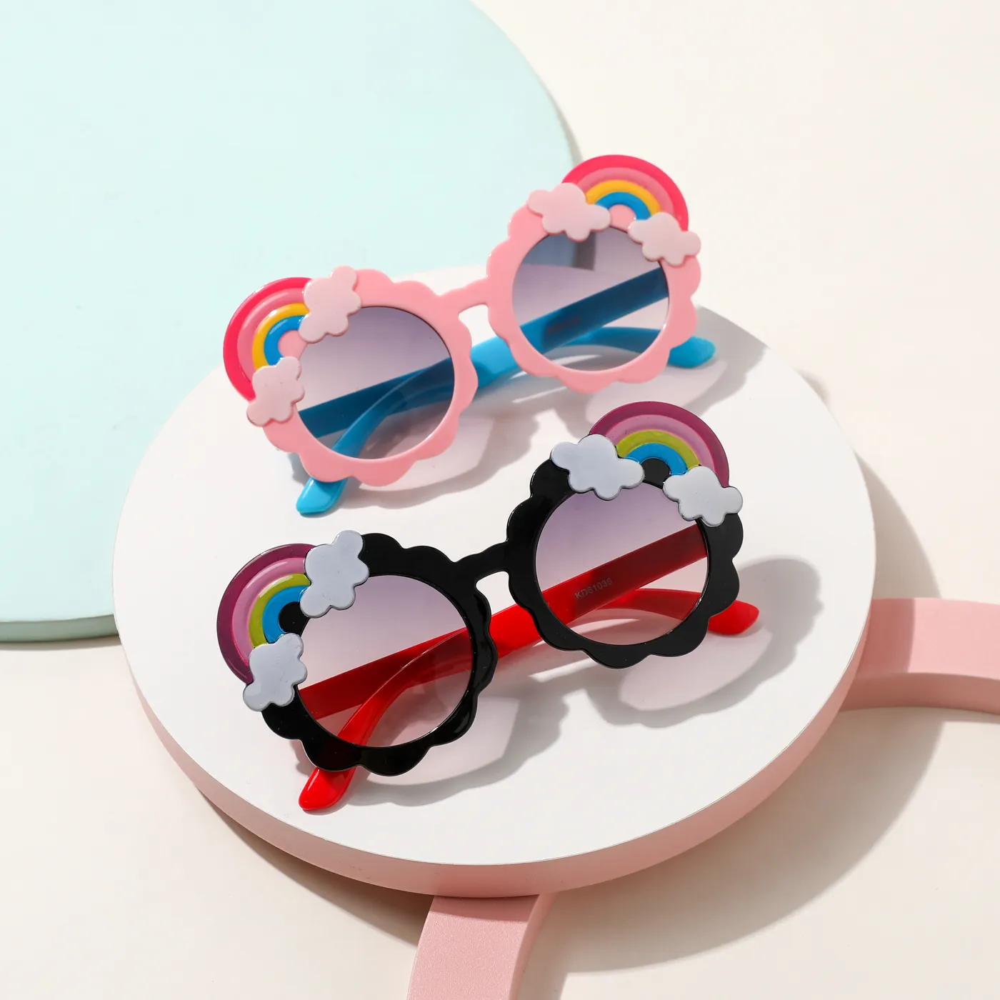 Kids Cartoon Rainbow Glasses Decorative Glasses (With Glasses Case)