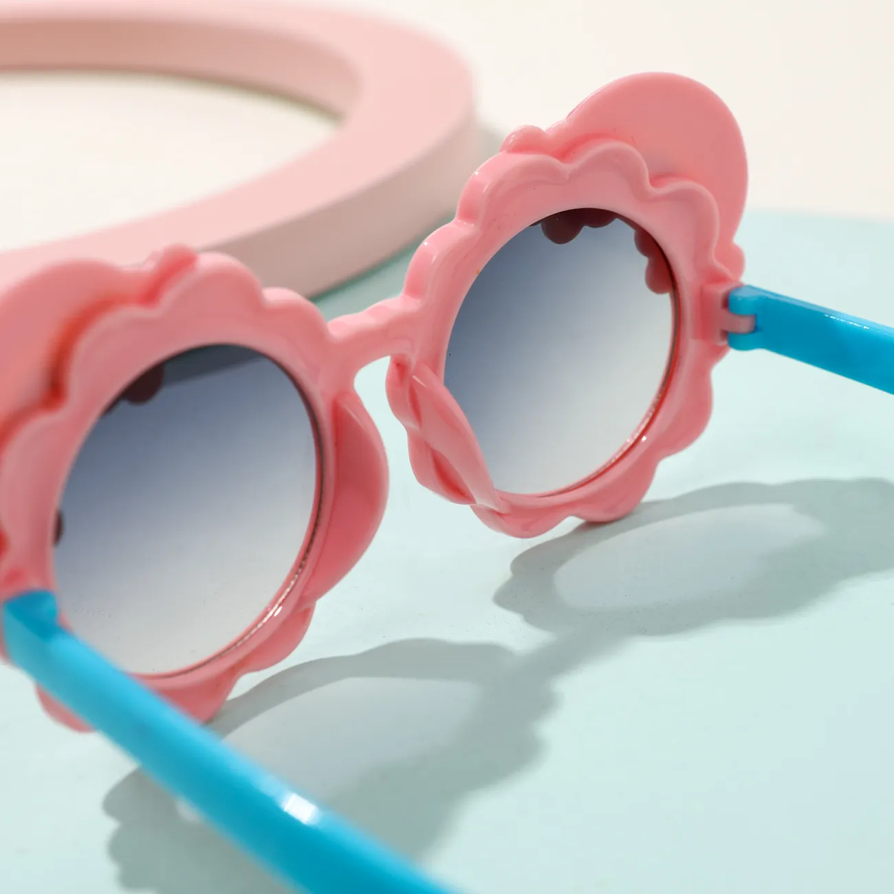 óculos de arco-íris de desenho animado para crianças óculos decorativos (com caixa de óculos) Rosa big image 1