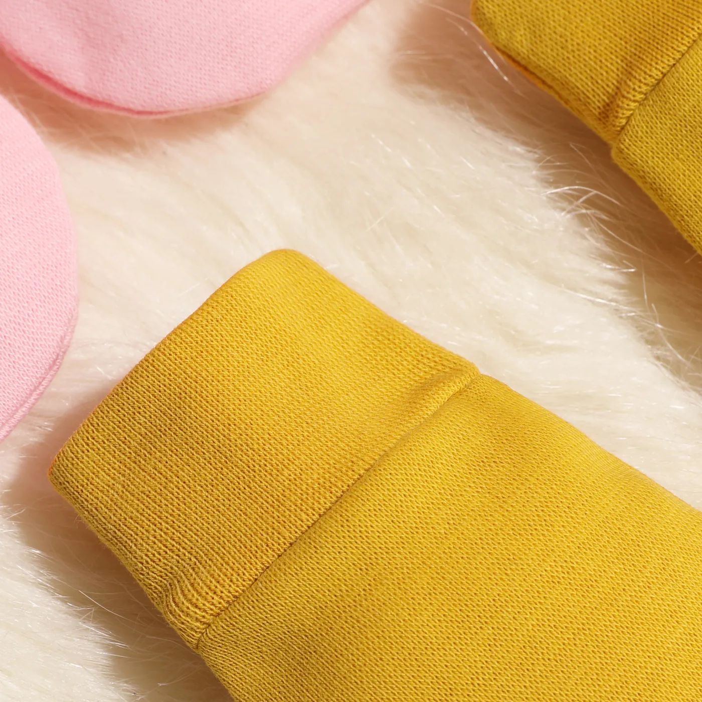 4-pack Baby Top Knot Beanie Hat and Anti-scratch Glove Set Color-A image 6