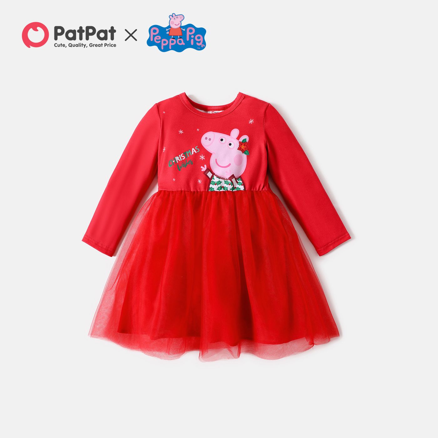 

Peppa Pig Toddler Girl Christmas Snow Mesh Dress