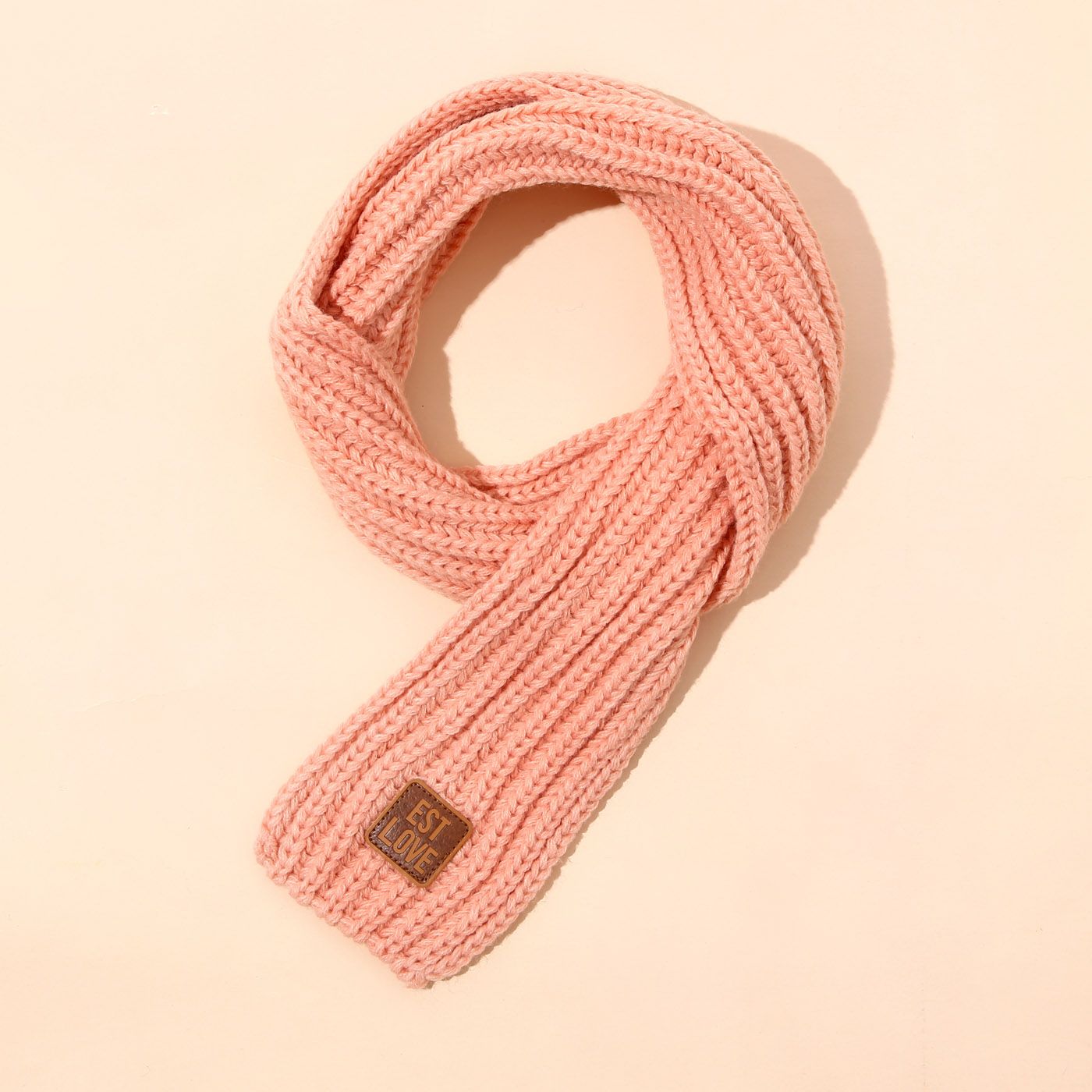 Kids Pure Color Warm Autumn And Winter Knitted Scarf