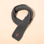 Kids Pure Color Warm Autumn and Winter Knitted Scarf Grey