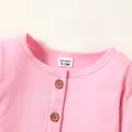 2pcs Baby Girl Pink Long-sleeve Cardigan with Cartoon Elephant and Butterfly Print Sleeveless Dress Set  image 4