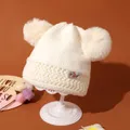 Baby / Toddler Bow Decor Double Pompon Warm Knit Beanie Hat  image 2
