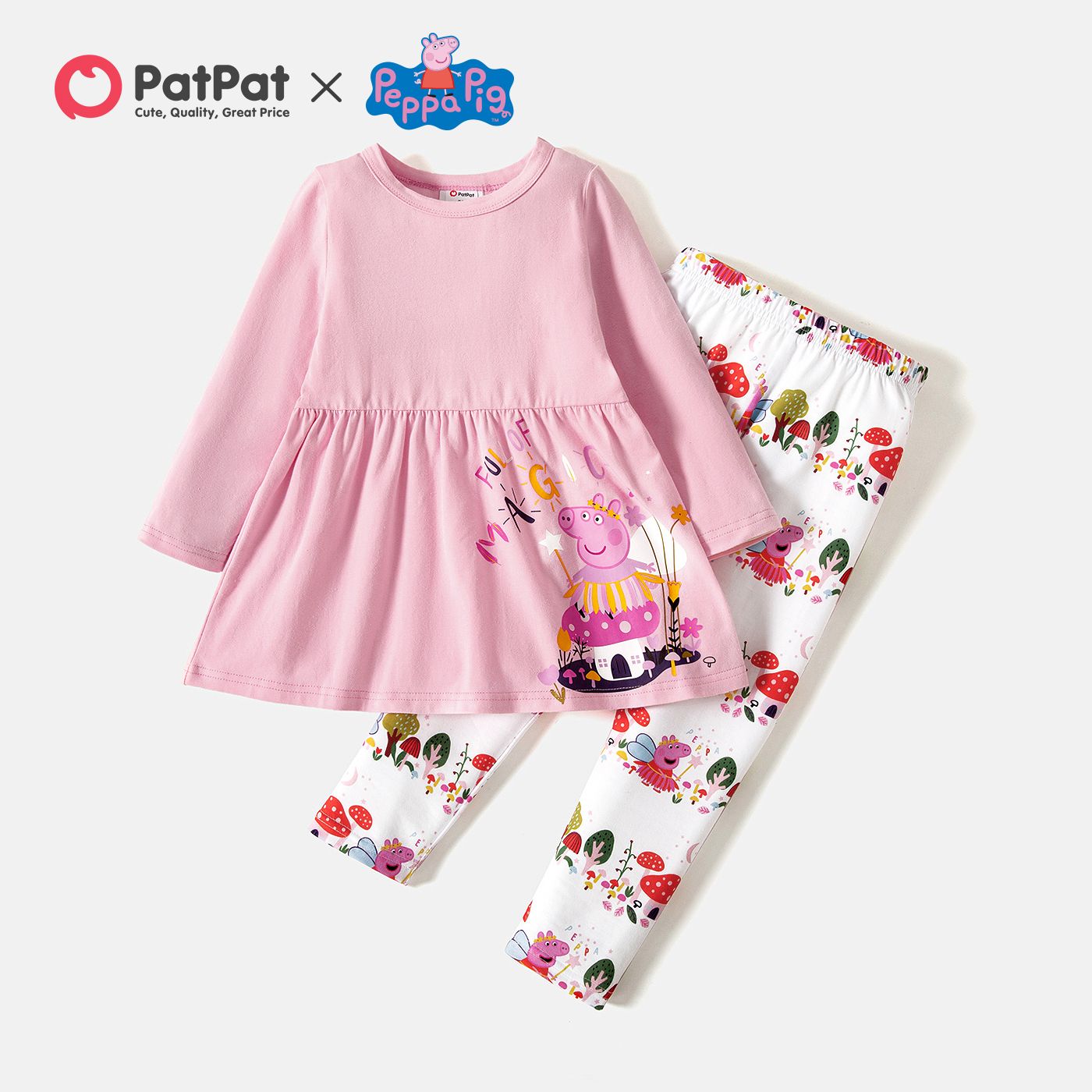 

Peppa Pig 2-piece Toddler GIrl Fun Time Cotton Top and Allover Pants Set